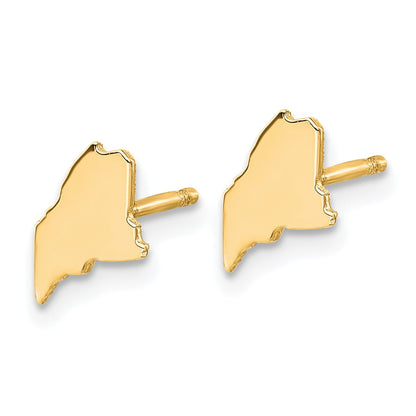 Gold Plated Sterling Silver/Gold Maine State Earrings