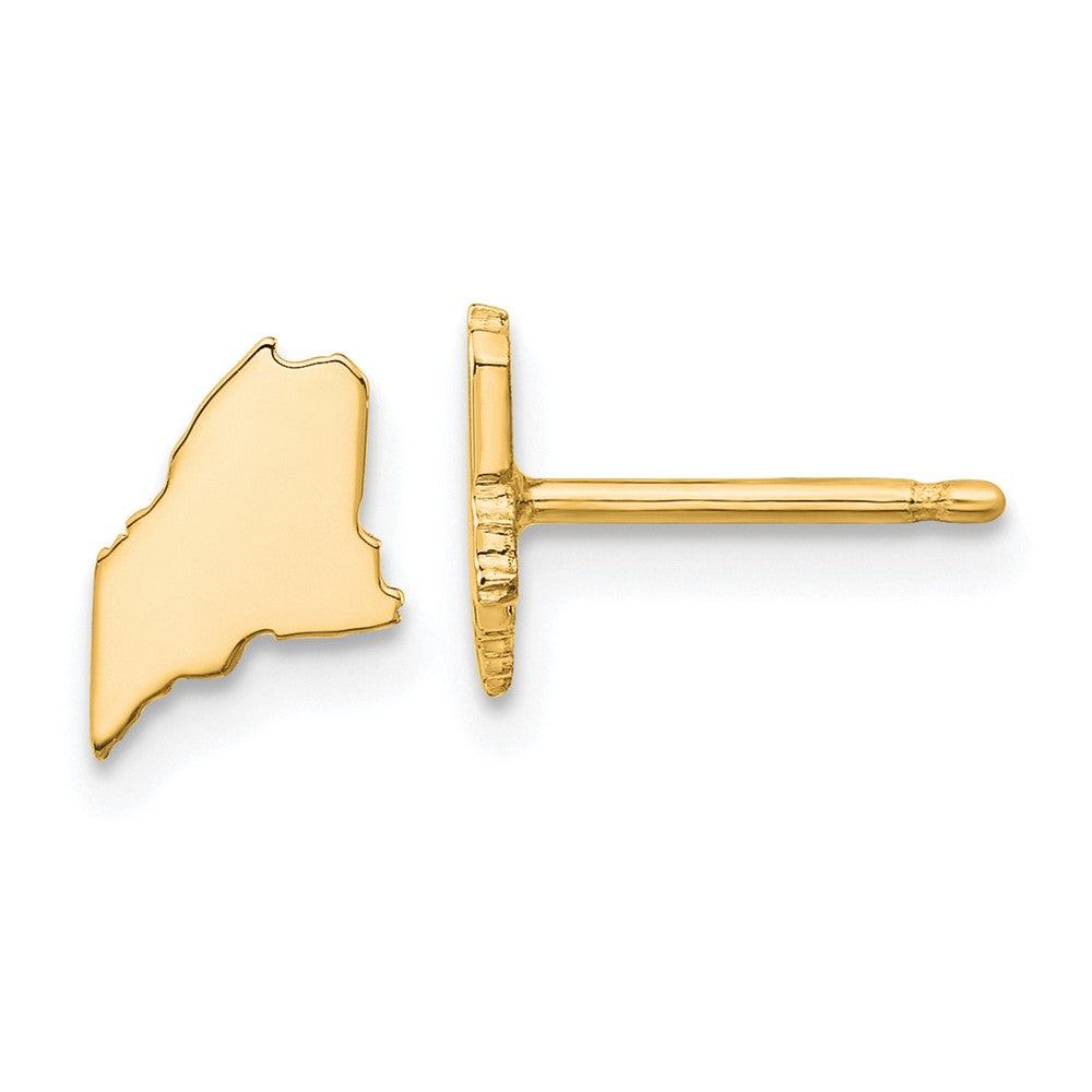 Gold Plated Sterling Silver/Gold Maine State Earrings