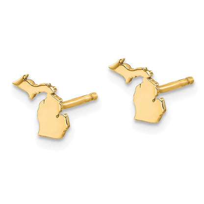 Gold Plated Sterling Silver/Gold Michigan State Earrings