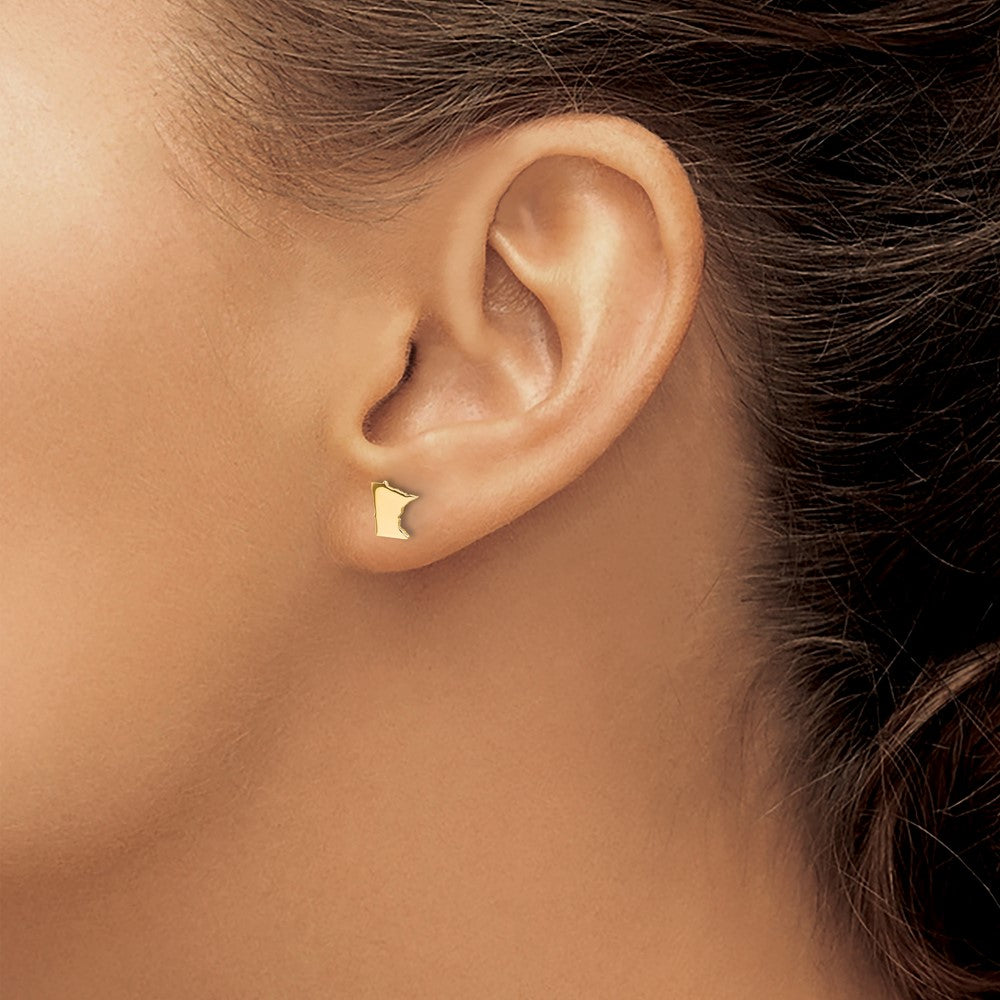 14K Yellow Gold 14Ky Minnesota State Earrings