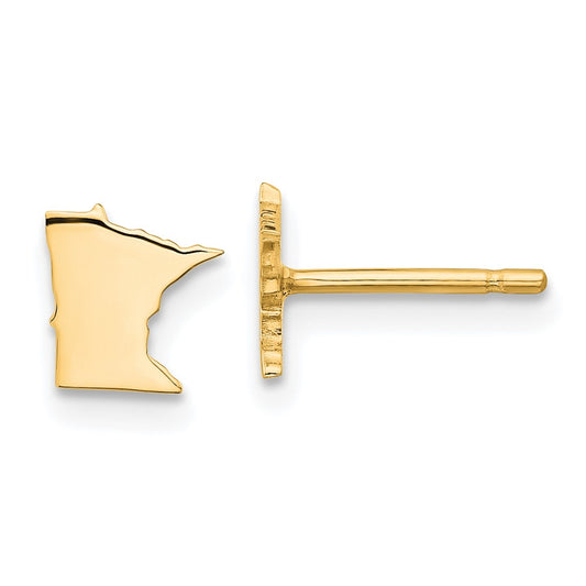 14K Yellow Gold 14Ky Minnesota State Earrings