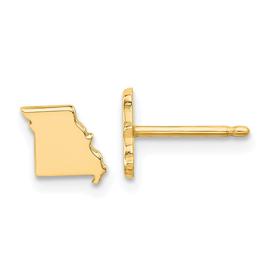 Gold Plated Sterling Silver Missouri State Earrings
