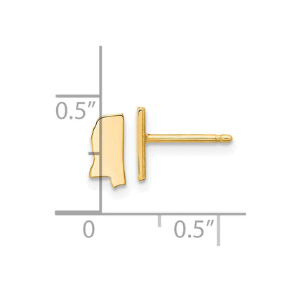 Gold Plated Sterling Silver/Gold Mississippi State Earrings