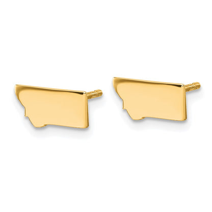 Gold Plated Sterling Silver/Gold Montana State Earrings