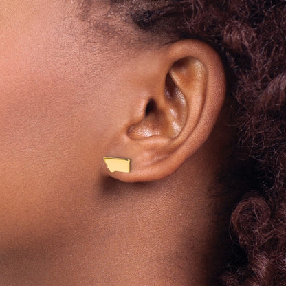 Gold Plated Sterling Silver/Gold Montana State Earrings