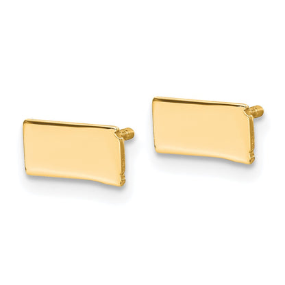 14K Yellow Gold 14Ky North Dakota State Earrings