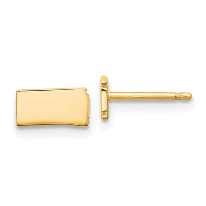 Gold Plated Sterling Silver/Gold North Dakota State Earrings