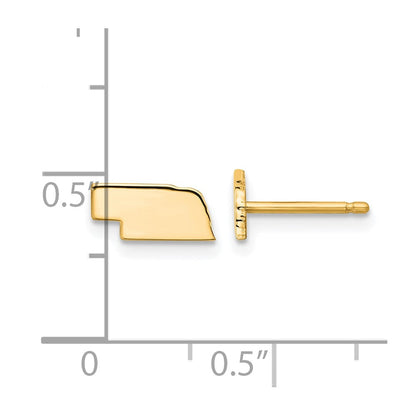 Gold Plated Sterling Silver/Gold Nebraska State Earrings