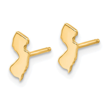 14K Yellow Gold 14Ky New Jersey State Earrings