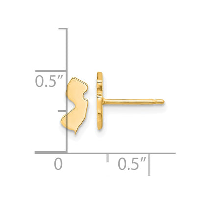 Gold Plated Sterling Silver/Gold New Jersey State Earrings