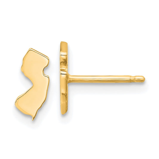 Gold Plated Sterling Silver/Gold New Jersey State Earrings