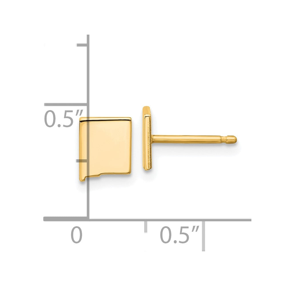 Gold Plated Sterling Silver/Gold New Mexico State Earrings