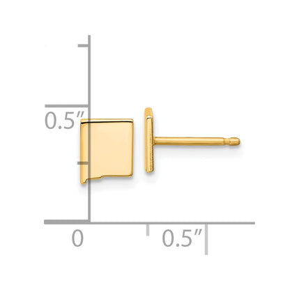 Gold Plated Sterling Silver/Gold New Mexico State Earrings