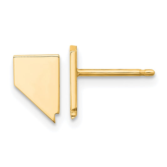 Gold Plated Sterling Silver/Gold Nevada State Earrings