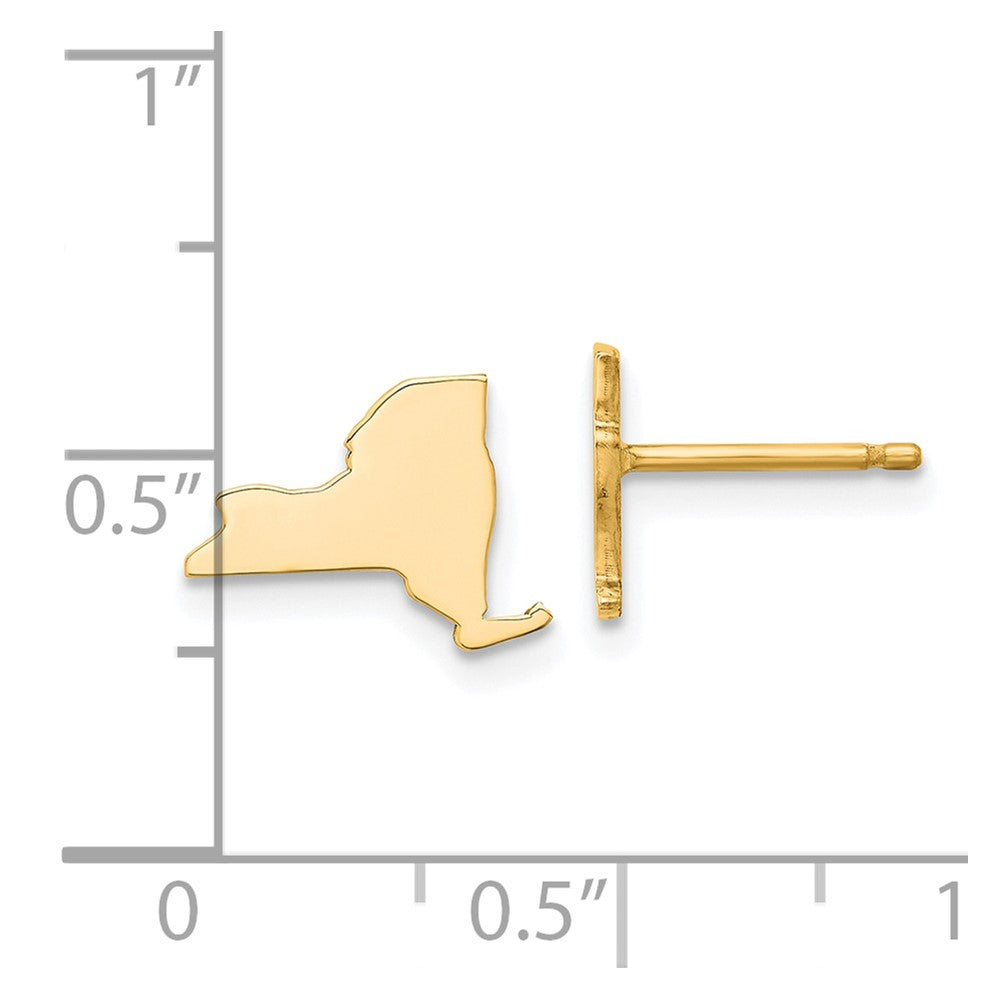 Gold Plated Sterling Silver/Gold New York State Earrings