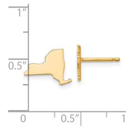 Gold Plated Sterling Silver/Gold New York State Earrings