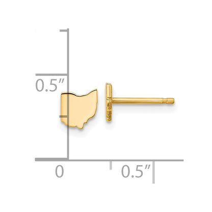 14K Yellow Gold 14Ky Ohio State Earrings
