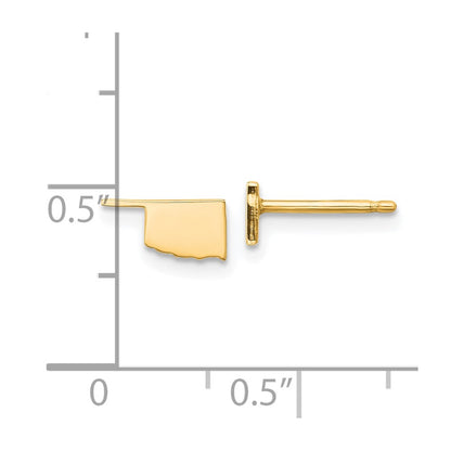 Gold Plated Sterling Silver/Gold Oklahoma State Earrings