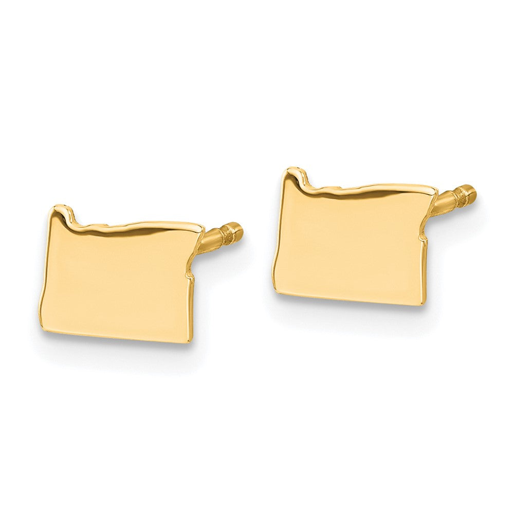 Gold Plated Sterling Silver/Gold Oregon State Earrings