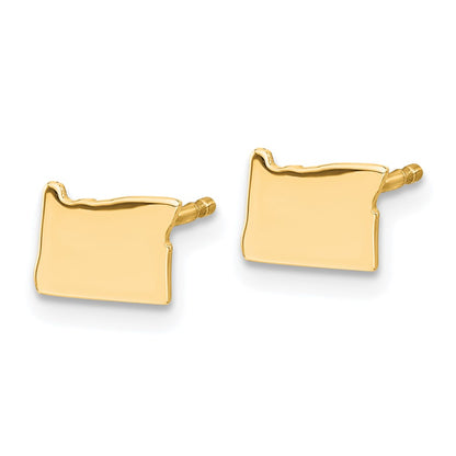 Gold Plated Sterling Silver/Gold Oregon State Earrings