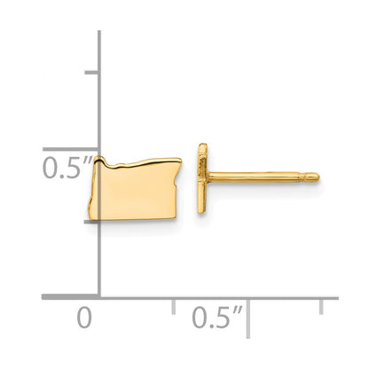 Gold Plated Sterling Silver/Gold Oregon State Earrings