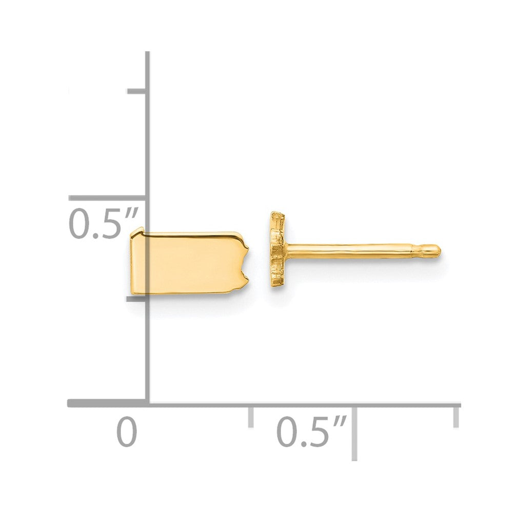 Gold Plated Sterling Silver/Gold Pennsylvania State Earrings