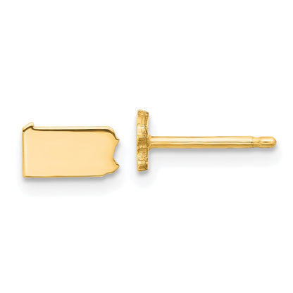 Gold Plated Sterling Silver/Gold Pennsylvania State Earrings