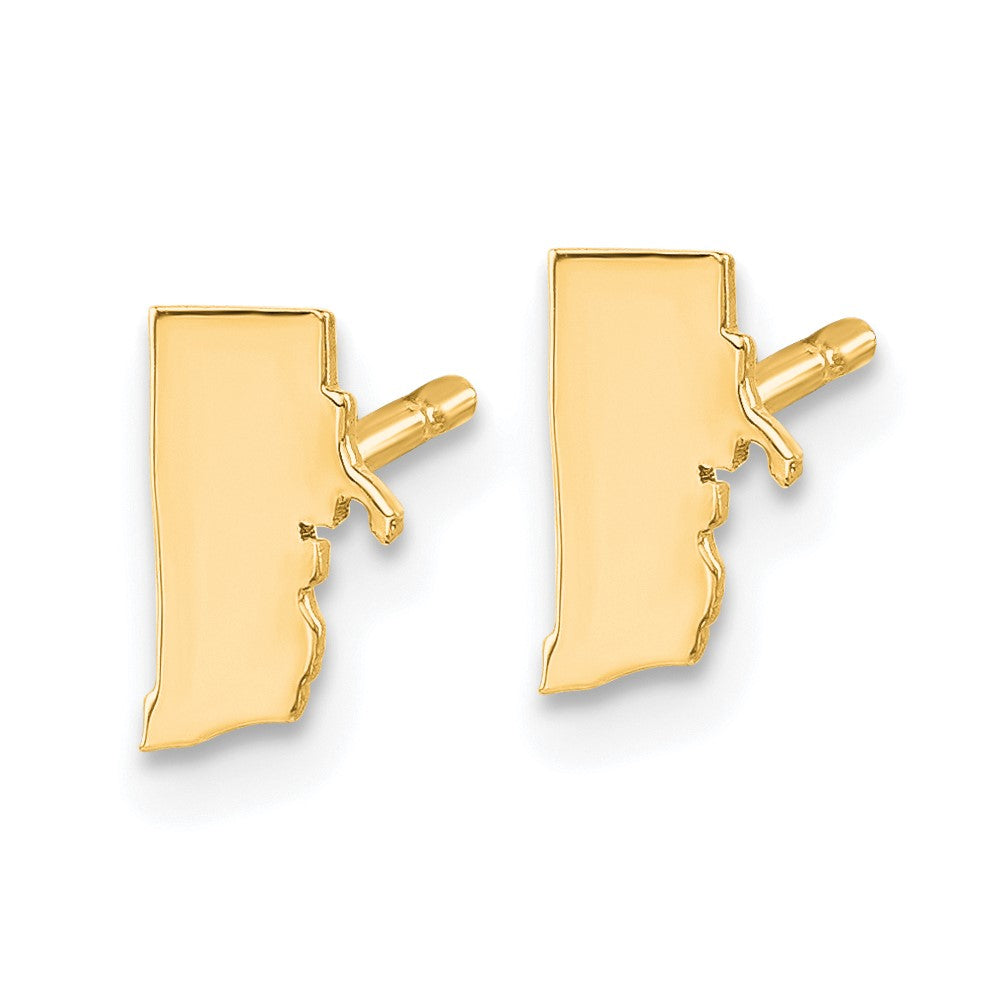 Gold Plated Sterling Silver/Gold Rhode Island State Earrings