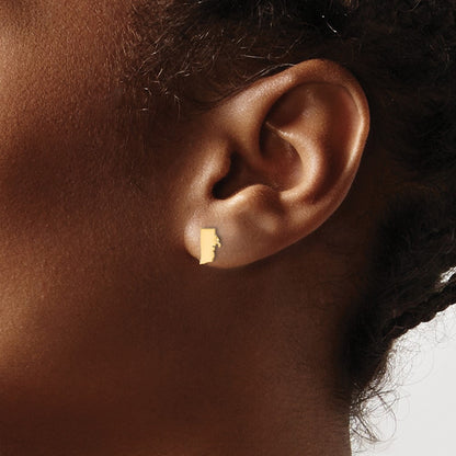 Gold Plated Sterling Silver/Gold Rhode Island State Earrings