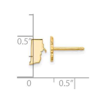 Gold Plated Sterling Silver/Gold Rhode Island State Earrings