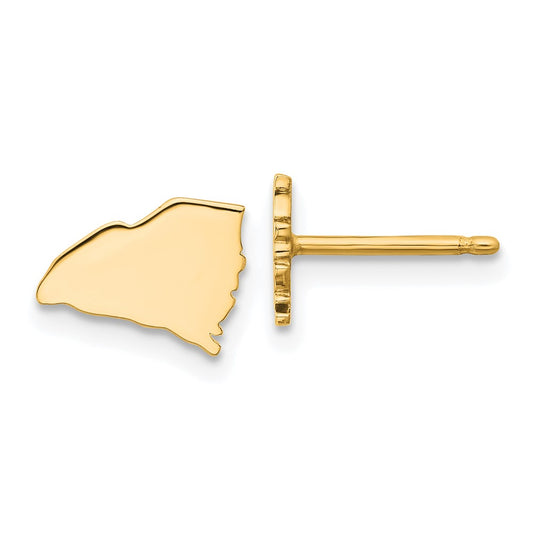 Gold Plated Sterling Silver/Gold South Carolina State Earrings