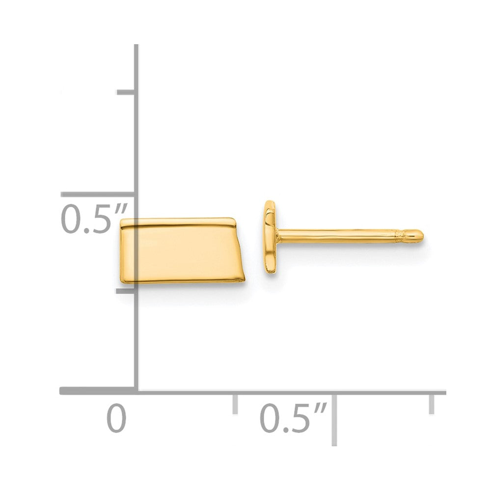 14K Yellow Gold 14Ky South Dakota State Earrings