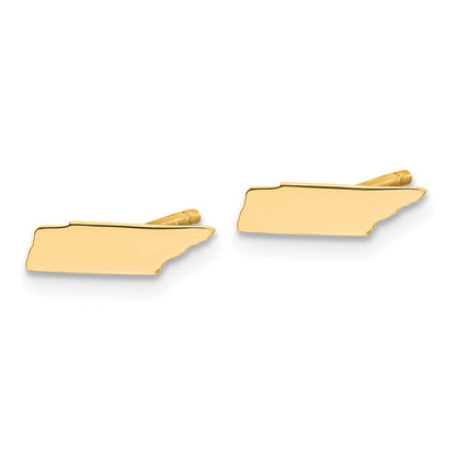 Gold Plated Sterling Silver/Gold Tennessee State Earrings