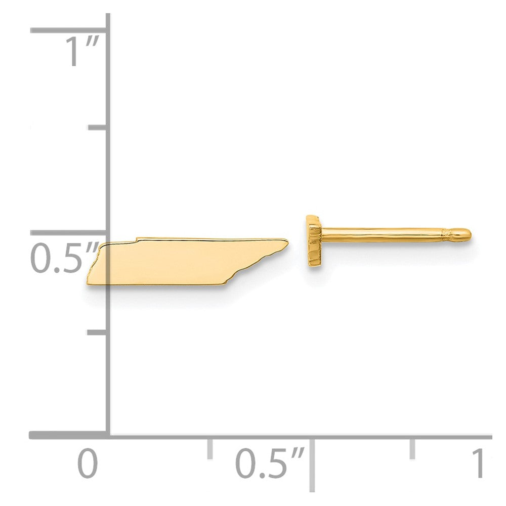 Gold Plated Sterling Silver/Gold Tennessee State Earrings