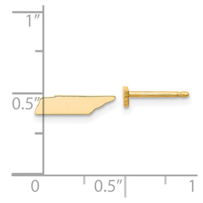 Gold Plated Sterling Silver/Gold Tennessee State Earrings