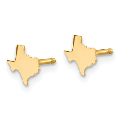 14K Yellow Gold 14Ky Texas State Earrings