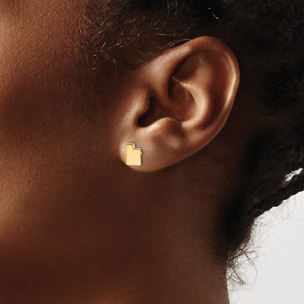 14K Yellow Gold 14Ky Utah State Earrings
