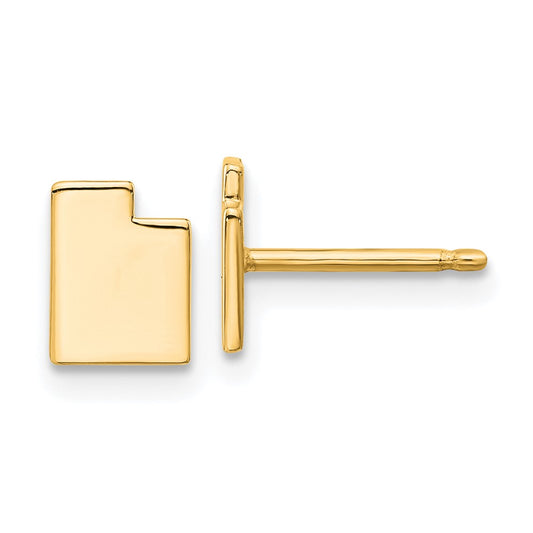 14K Yellow Gold 14Ky Utah State Earrings