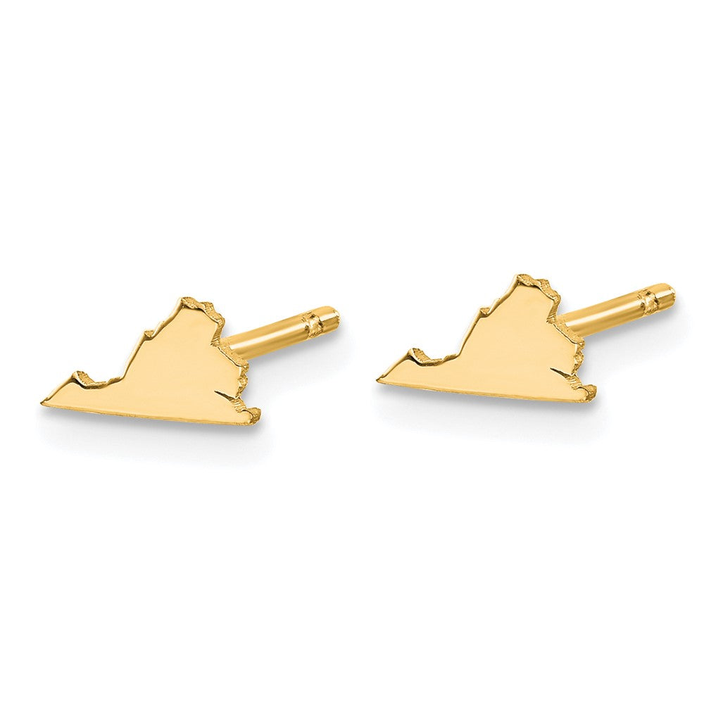 14K Yellow Gold 14Ky Virginia State Earrings