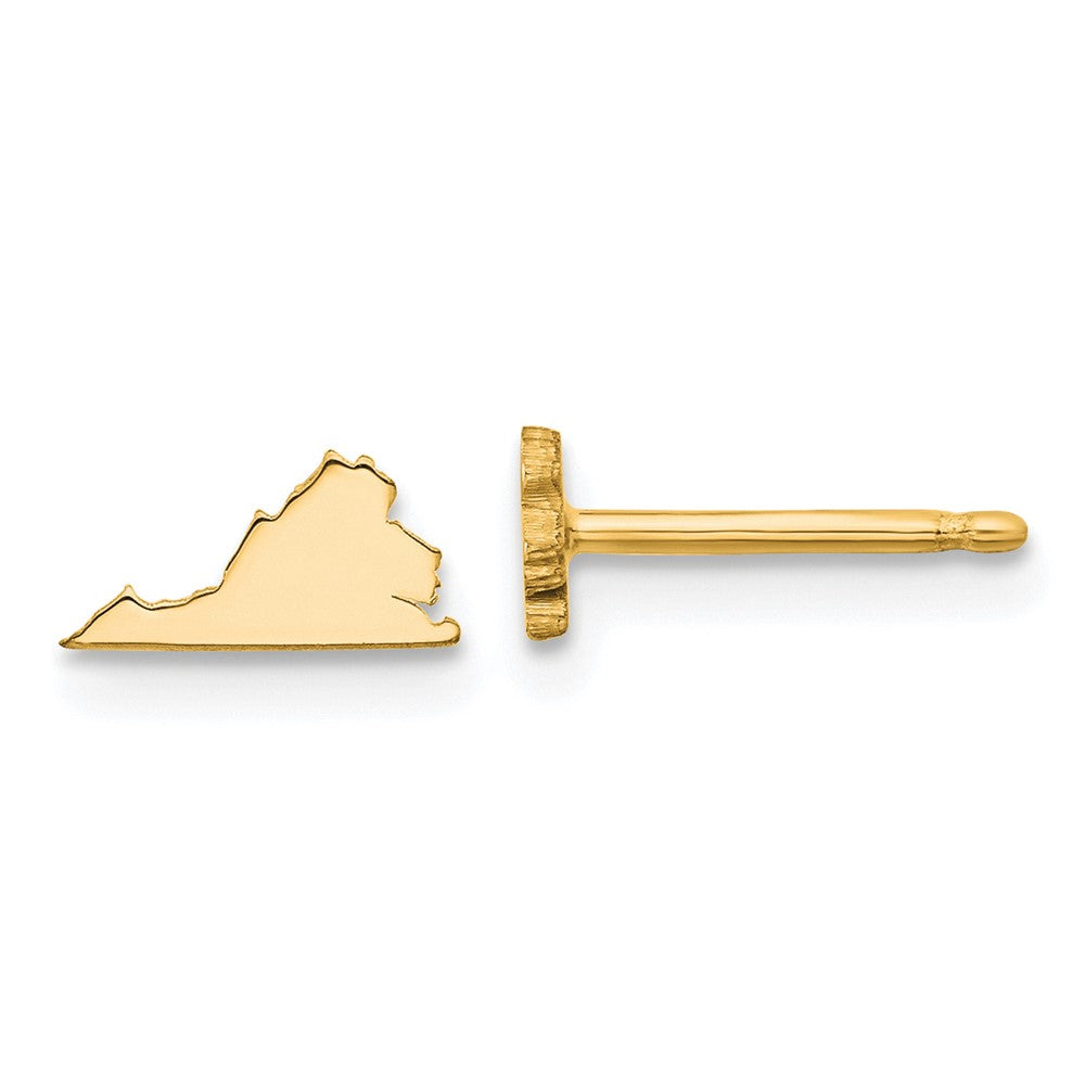 Gold Plated Sterling Silver/Gold Virginia State Earrings