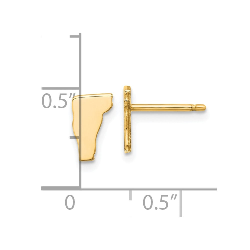 Gold Plated Sterling Silver/Gold Vermont State Earrings