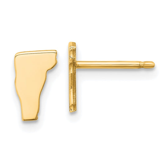 14K Yellow Gold 14Ky Vermont State Earrings