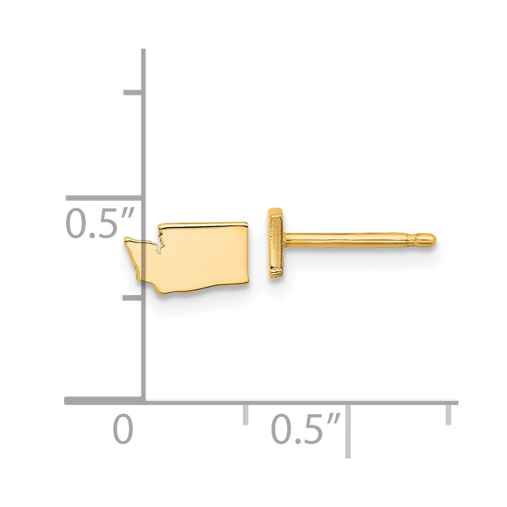 Gold Plated Sterling Silver/Gold Washington State Earrings