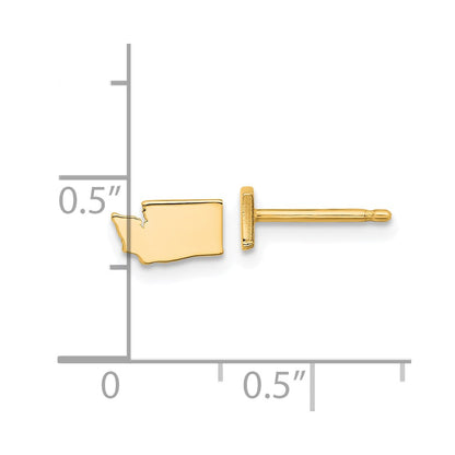 Gold Plated Sterling Silver/Gold Washington State Earrings