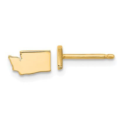 Gold Plated Sterling Silver/Gold Washington State Earrings