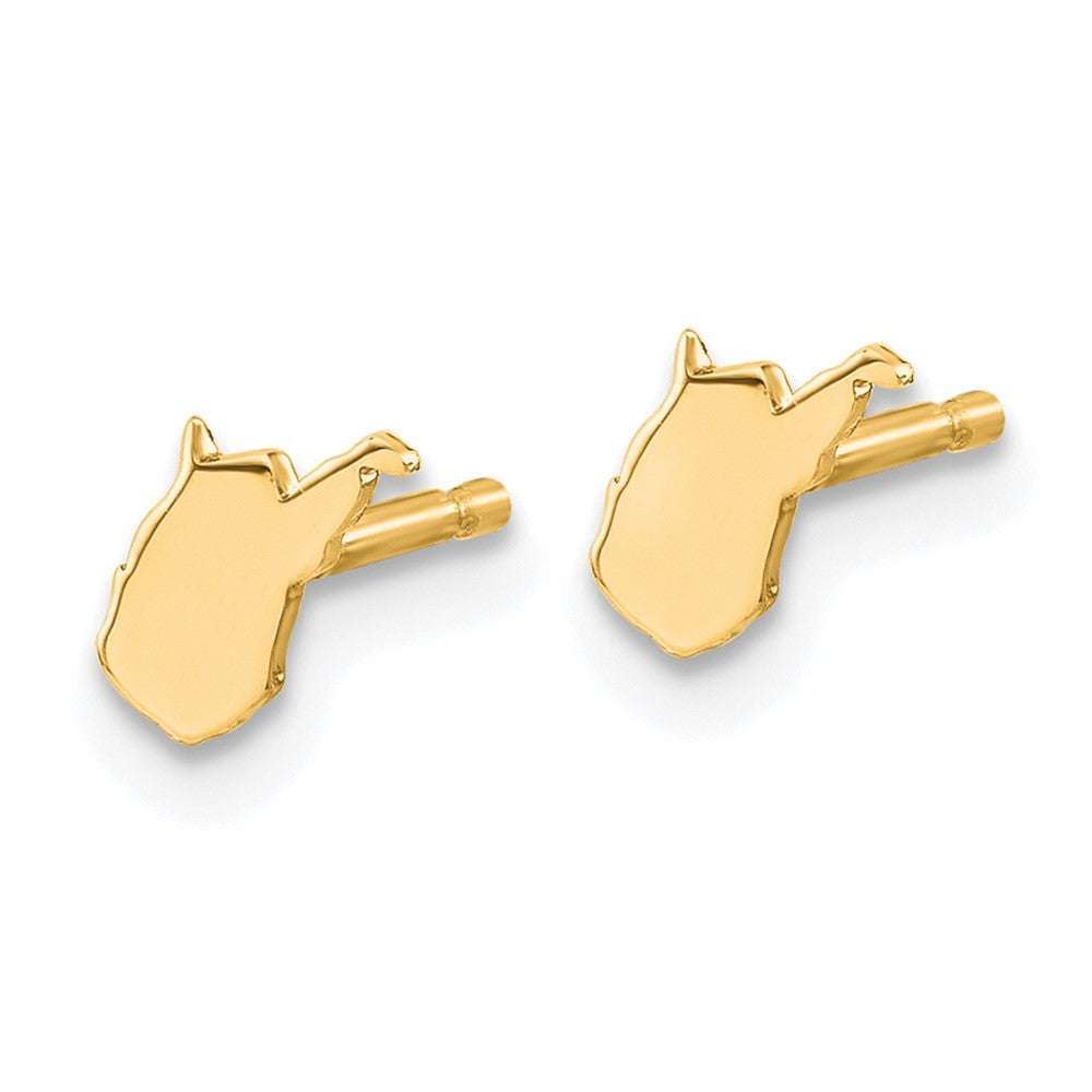 Gold Plated Sterling Silver/Gold West Virginia State Earrings