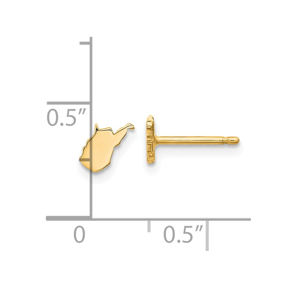 Gold Plated Sterling Silver/Gold West Virginia State Earrings