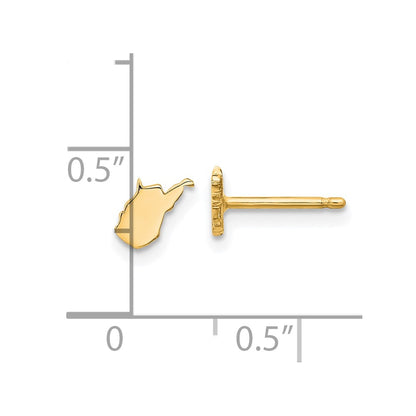 Gold Plated Sterling Silver/Gold West Virginia State Earrings