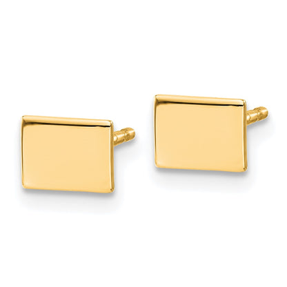14K Yellow Gold 14Ky Wyoming State Earrings