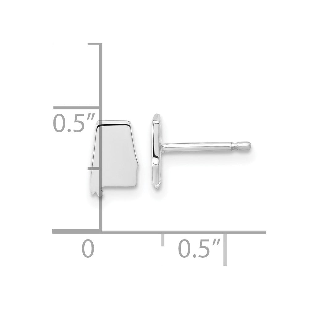 Sterling Silver Silver/Rhodium Plated Alabama State Earrings